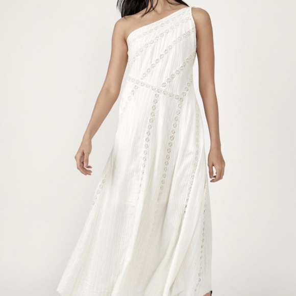 FREE PEOPLE Beautiful white cotton asymmetric dress - Picture 4 of 16